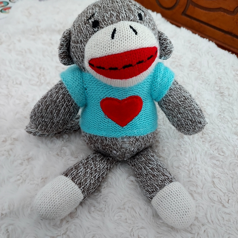 Sock Monkey small plush 9" Cute Retro
